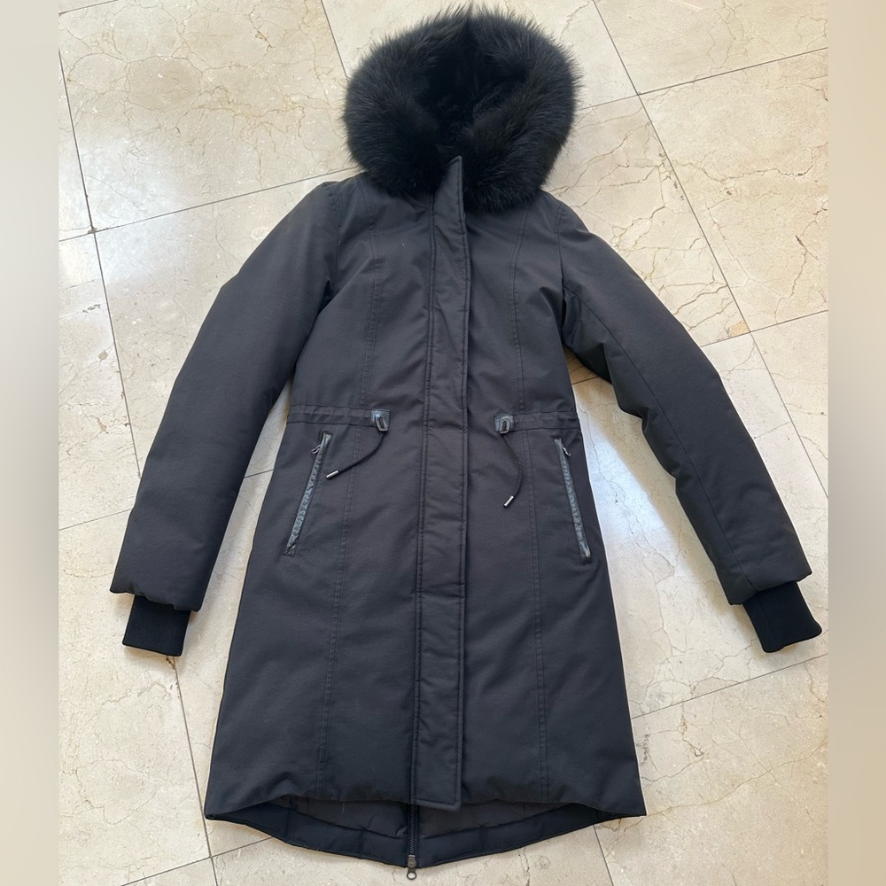 Mackage Women's Black Fur-Trimmed Coat XS​​